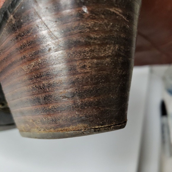 Fossil Womens Red Leather Pull On Boots Heels Size 7 - Picture 12 of 13